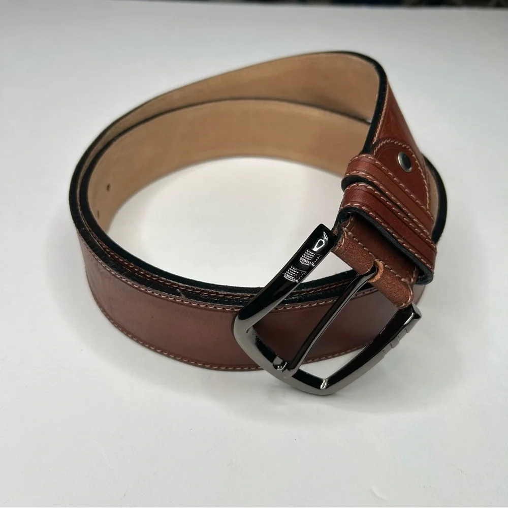 Moroccan Boutique Handmade Classic Leather Belt w Silver Buckle Minimalist